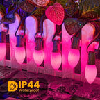 Brightown C9 LED Replacement Christmas Bulbs, 25 Pack Pink Shatterproof C9 Bulbs, Waterproof Commercial LED Holiday Bulb for Christmas String Light, E17 Intermediate Base, Dimmable