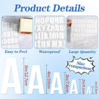 3402 PCS 42 Sheets Letter Stickers Small Mailbox Numbers and Letters Self Adhesive Vinyl Waterproof Alphabet Number Stickers for Mailbox Address,Scrapbooking,Cup, Sign,DIY Crafts Art (1 Inch,White)