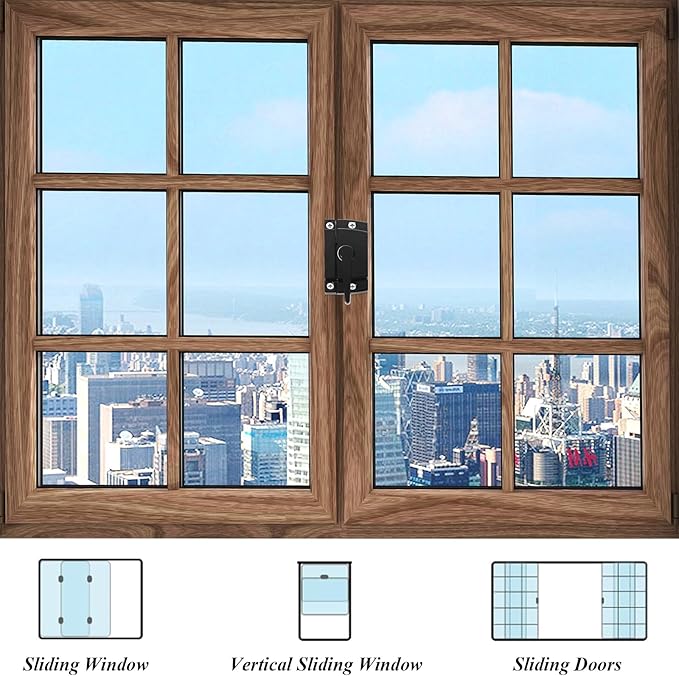 10 Pack Window Sash Locks, Cam Action Window Locks for Double Hung Window Latches Replacement, Black Sliding Window Parts and Hardware Latch Lock for Vertical and Horizontal Sliding Windows