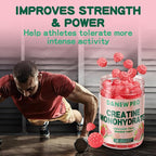 Creatine Monohydrate Gummies 5000mg for Men & Women, Creatine Monohydrate for Muscle Strength, Muscle Builder, Energy Boost, Pre-Workout Supplement(120 Count)-Watermelon Flavor