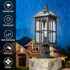 Darkaway Large Outdoor Post Lights Lamp Posts Outdoor Lighting, 21.7inch Waterproof Aluminum Post Lights Exterior Light Fixtures with Glass,Overside Fence Pole Lights for Porch Yard Patio Garage