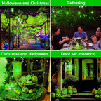 Flame Light Bulbs, 4 Modes LED Flame Effect Light Bulb, E26 Base Flickering Light Bulb with Gravity Sensor,Flickering Light Bulbs Halloween Home Party (Green-2 Pack), AF240301A