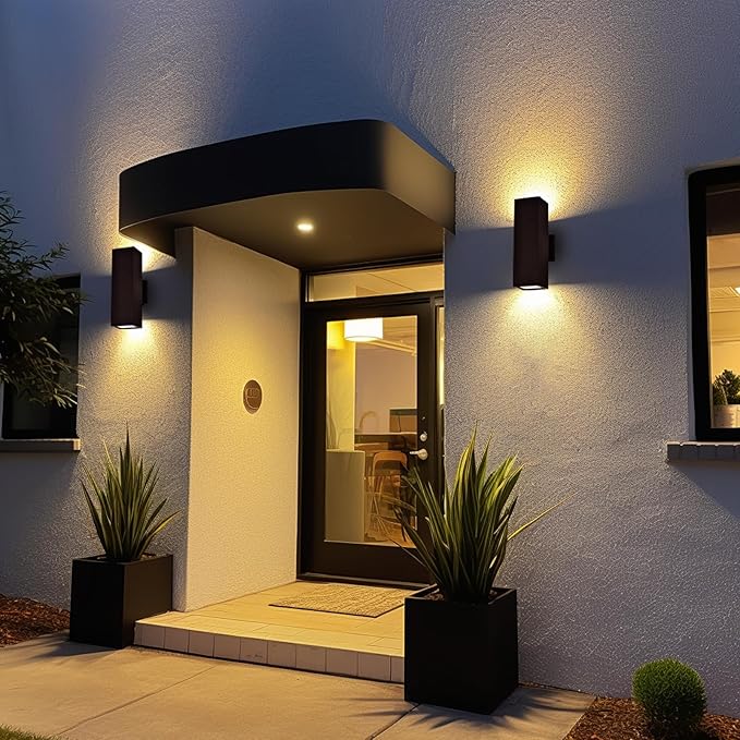 2 Pack Up Down Outdoor Wall Lights, Patio Wall Light Fixture, Oil Rubbed Bronze Porch Lights Outside Wall, Anti Rust Waterproof Outdoor Wall Sconce for Garage, Balcony, Backyard - ETL