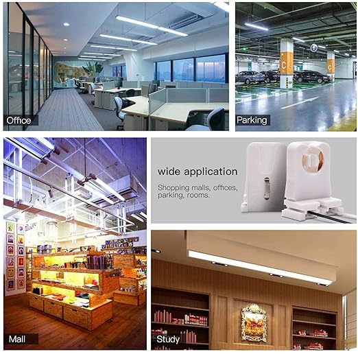 30-Pack JACKYLED Non-Shunted Turn-Type T8 Lamp Holder UL Socket Tombstone with 10 inches Wires Attached for LED Fluorescent Tube Replacements