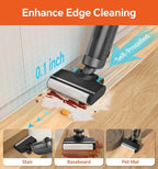 IMAGIC M3 Wet Dry Vacuum Cleaner, Cordless Vacuum Mop All in One for Hard Floors, Lightweight Floor Cleaner for Sticky Messes with Edge Cleaning, Self-Cleaning and Hot Air Drying, Grey