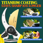 Haus & Garten ClassicPRO 8.5" Premium Titanium Bypass Garden Shears - Use as Pruners, Pruning Shears for Gardening, Hand Pruners, Handheld Garden Clippers Scissors Tool