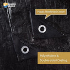 GUARD SHIELD Tarps Heavy Duty Waterproof 10x20 Feet Black Poly Tarp Cover Outdoor Thick UV Resistant Tarpaulin with Grommets 10mil