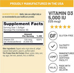 NatureWise Vitamin D3 5000iu (125 mcg) 90-Day Supply for Immune Support, Healthy Muscle Function, and Bone Health - Non-GMO, Gluten-Free in Organic Extra Virgin Olive Oil, (Mini Softgel), 90 Count