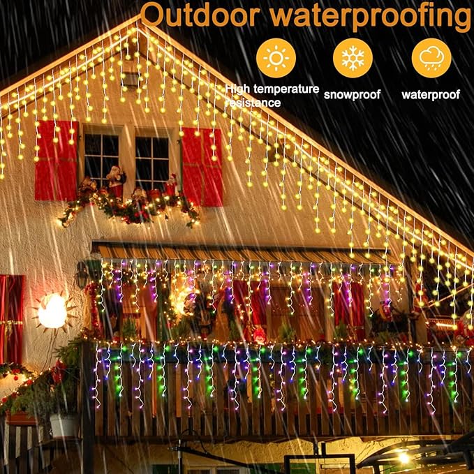 Christmas String Lights Outdoor - 99Ft/30M 1280 LED 8 Modes with Remote Control and App Waterproof Christmas Lights for Patio Yard Garden Wedding Party-Warm White to Multicolor