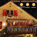 Christmas String Lights Outdoor - 99Ft/30M 1280 LED 8 Modes with Remote Control and App Waterproof Christmas Lights for Patio Yard Garden Wedding Party-Warm White to Multicolor