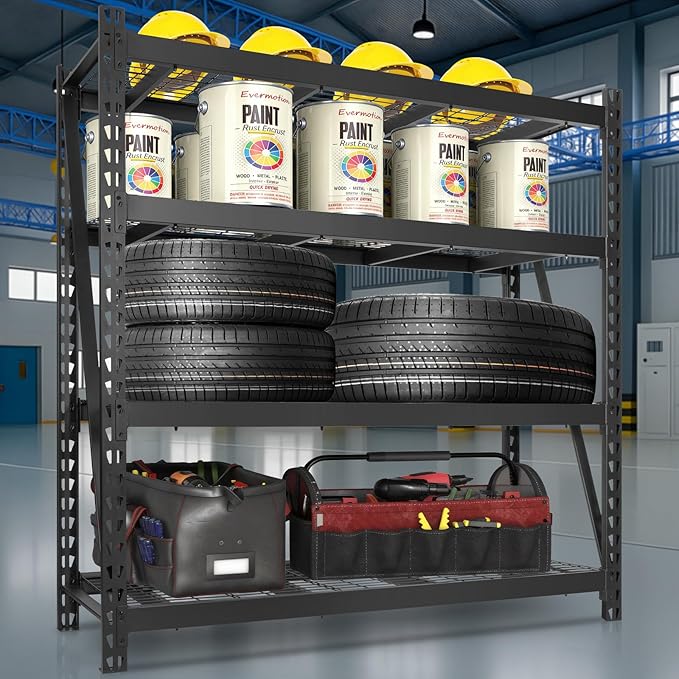 BILT HARD 72" W x 24" D Heavy Duty Garage Shelving, 72" H Storage Shelves, 5-Tier Industrial Metal Shelving Units with Adjustable Shelf, Steel Wire Utility Storage Shelves, 8000 LBS