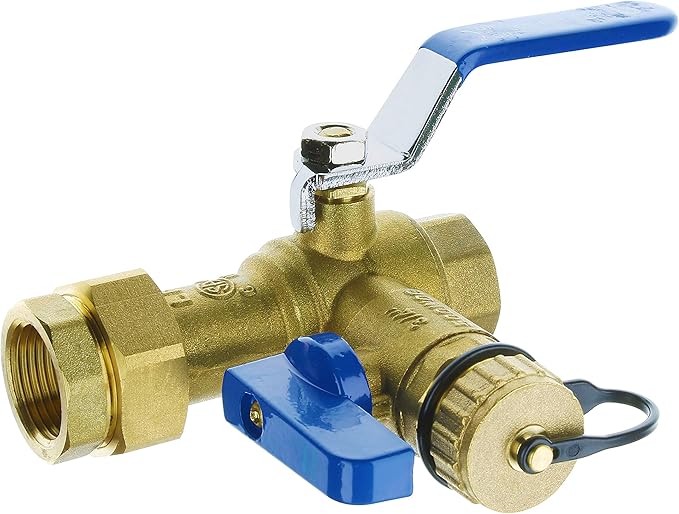 HYDRO MASTER Tankless Water Heater Service Valve Kit with Pressure Relief Valve 3/4-Inch IPS Isolator Clean Brass