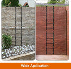 5-Rung Window Well Ladder Hooked, Heavy Duty Steel Fire Escape, Powder-Coated Basement Egress Wall Mounted, 56.2" Lx17.9 W, Black