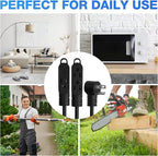 3 Prong Power Extension Cord with Multiple Outlets 10 FT, 16/3 Gauge Multi 3 Outlet Wire, 90 Degree Angled Male Plug, 16 AWG Grounded Wire (13A 125V 1625W), ETL Listed, Black Cable with 25 Cable Ties