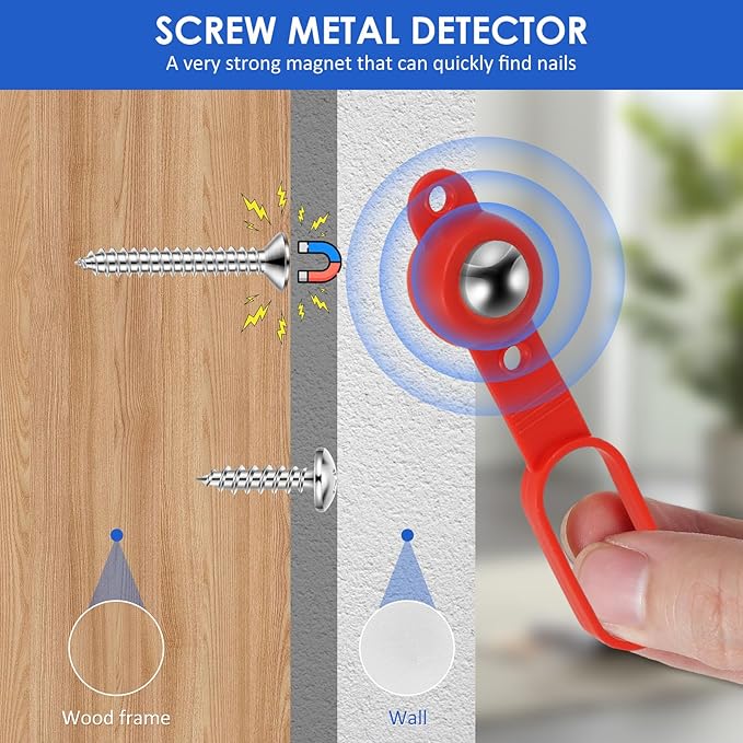 4Pcs 52300 Magnetic Stud Finder, 27 Pounds Of Pull Power Studball, No Batteries Magnet Stud Finder Wall Scanner Detect Nails, Screws, Metal Through 5/8" Drywall or 3/4" Plywood Paneling
