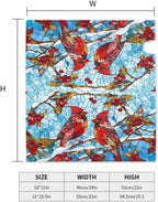 Giwawa Winter Cardinal Bird Mailbox Covers Red Birds on Holly Berry Branches Snow Mail Box Cover Magnetic Standard Size 18 x 21 Stained Glass Christmas Mailbox Wrap Holiday Mailbox Xmas Decorations