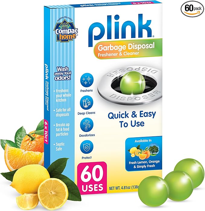 Compac Home Plink Garbage Disposal Cleaner and Deodorizer 60ct VALUE PACK - Assorted Scents