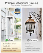 VIANIS 2 Pack White Outdoor Lighting Fixtures, Dusk to Dawn Outdoor Lighting, Exterior Light Fixture Wall Mount for House, Anti-Rust Aluminium Porch Lights Outdoor for Patio, Entryway