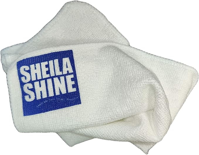 2 x 10 Oz. with Cloth Sheila Shine Stainless Steel Cleaner and Polish Spray with Microfiber Cleaning Cloth, Removes Grease, Fingerprints, Household Kitchen Cleaner, Stainless Steel & Appliances