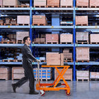 VEVOR Hydraulic Lift Table Cart, 330lbs Capacity 28.5" Lifting Height, Manual Single Scissor Lift Table with 4 Wheels and Non-Slip Pad, Hydraulic Scissor Cart for Material Handling and Transportation