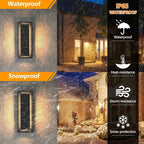 tewei 2 Pack Modern LED Outdoor Wall Lights, Black Exterior LED Wall Sconce Lighting Fixtures, Square Mini Indoor Wall Sconce, 360° Beam Angle, 3000K Warm White Outdoor Lights for House Porch