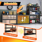 Large Garage Shelving, 5-Tier Garage Storage Shelves 3000LBS Heavy Duty Shelving Unit, Adjustable Steel Metal Shelving, Wire Shelves for Garag, Utility Rack Shelf for Basement, 72 ”H×46”W×20.1”D