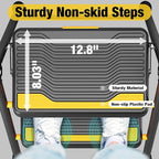 2 Step Ladder, Heavy-Duty Pass 800lb Capacity Test, Wide Anti-Slip Steps & Secure Handrail Compact, Folding Step Stool Portable Design for Home, Kitchen, Office, Pantry, Closet Use, Black