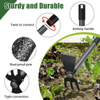 Hoe Garden Tool, 30 Inch Garden Hoe Adjustable Long Handle, 2 in 1 Garden Hoe for Weeding, Stainless Steel Weeder Tool for Yard Long Handle, Gardening Hoe for Planting, Lossening, Digging