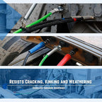 12 FT Air Line Hose Assembly Set Straight Heavy Duty Air Power Hoses for Semi Truck Trailer Tractor