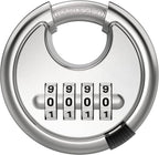Puroma Combination Lock, Stainless Steel Disc Padlock with Hardened Steel Shackle, Keyless Heavy Duty Combo Lock for Outdoor Sheds Fence, Gate Hasps, Storage Unit, School Gym Locker (1 Pack, ‎Silver)