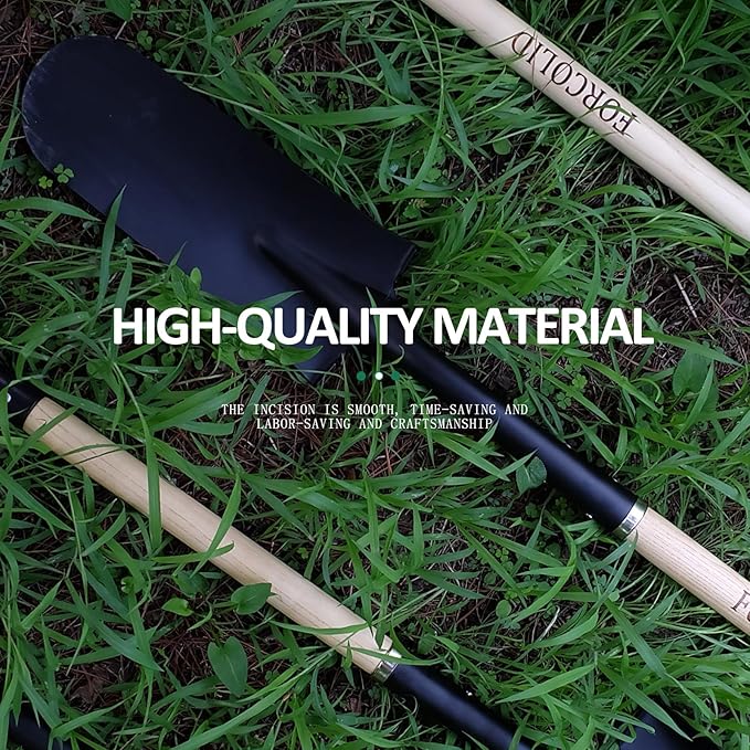 Drain Spade Shovel, Garden Drain Spade, Trenching Shovel, Woode D-Handle, Steel Y-Grip, 45 Inch Spade for Digging Transplanting & Edging