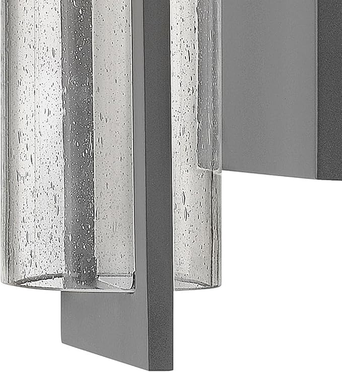 Hinkley Shelter Medium Outdoor LED Wall Mount Lantern - Minimalist Style, Dark Sky-Compliant, Solid Aluminum/Clear Seedy Glass - Hematite