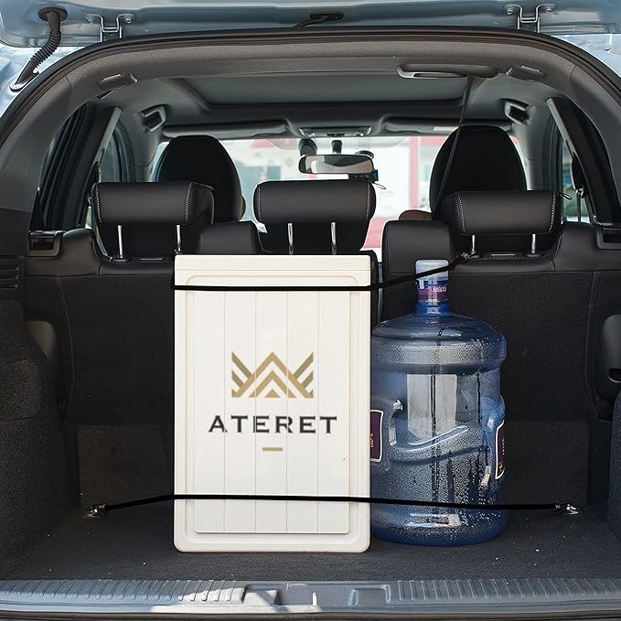 ATERET Rubber Bungee Cords with Hooks I 9 Inch, 14" Max Stretch I Heavy-Duty Black Tie Down Straps for Outdoor, Tarp Covers, Canvas Canopies, Motorcycle, and Cargo, Pack of 50