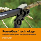 Fiskars 15-Inch PowerGear Loppers, Sharp Steel Blade Bush and Tree Trimmer, Cuts up to 1.25-Inch Diameter Branches, Rust Resistant and Lightweight Pruner, Yard Tools for Gardening
