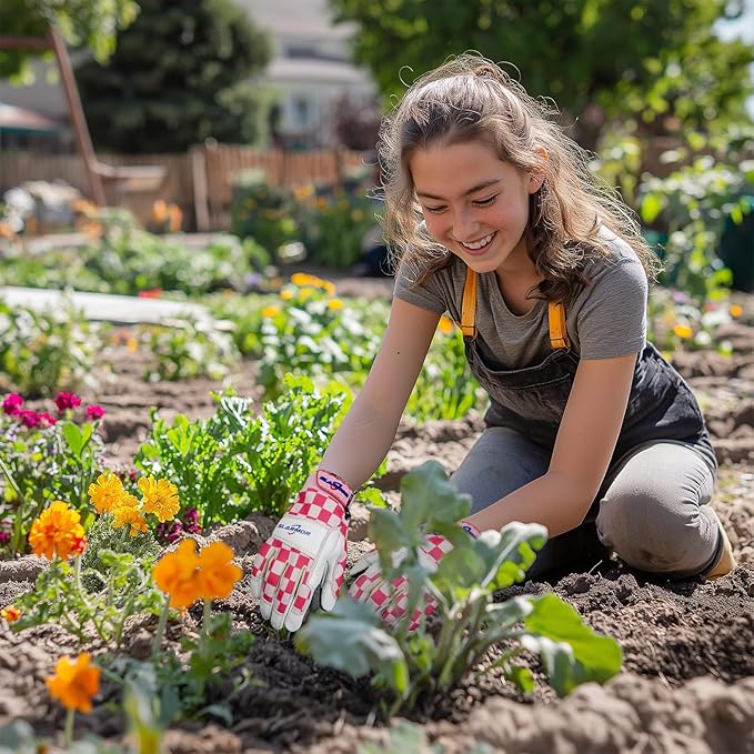 Leather-Gardening-Gloves for Women,Thorn-Proof Work-Gloves for Weeding,Digging,Planting,Pruning Yard garden Gloves