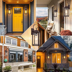 2 Pack Outdoor Light Fixtures, 15 Inch Oil Rubbed Bronze Exterior Wall Sconces Waterproof, Large Outside Lights for House, Modern Wall Lanterns Clear Glass