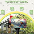 Spring Flowers Bird Mailbox Cover Magnetic Large Size 21x25.5 Inch Spring Mountain Lake Mailbox Covers Floral Rustic Seasonal Mailbox Wraps Oversized Post Letter Box Decor for Garden Yard