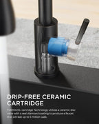 FORIOUS Kitchen Faucet with Soap Dispenser, Single Handle Stainless Steel Transitional Sink Faucet with Pull Down Sprayer 1 or 3 Hole, Suitable for Farmhouse Laundry Camper RV Bar, Oil Rubber Brown