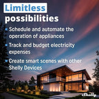 Shelly Wave Plug US LR | Z-Wave Long Range Smart Plug with Power Monitoring 15 A | Home Automation | iOS Android App | Low Power Consumption | Smart Schedules & Scenes | Bulletproof Security (2 Pack)