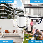 Portable Washing Machine, 17LBS Full Automatic Washer with Spinner, 10 Programs Compact Laundry Machine for Apartment, RV, Dorm Home Use, Mini Washing Machine Perfect for Small Spaces