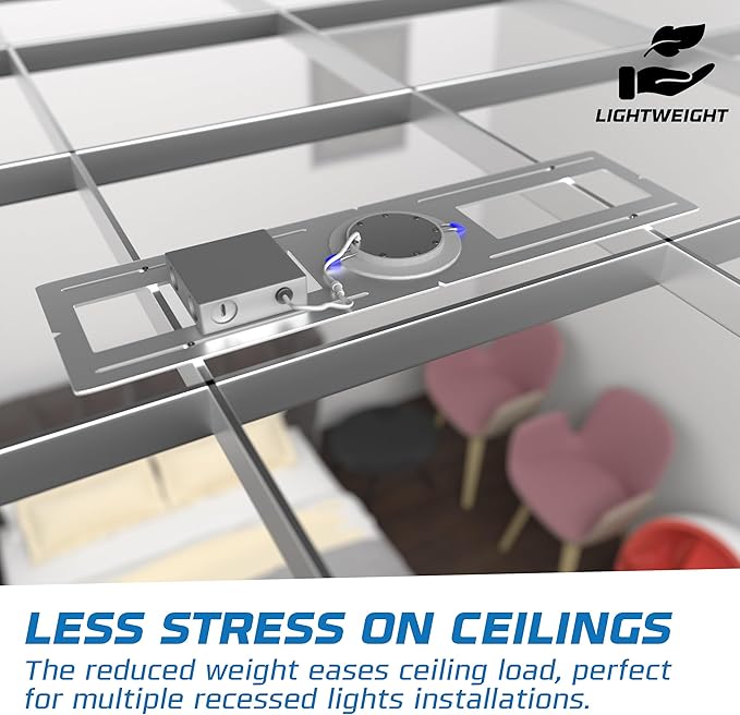 OHLECTRIC 48 Pack – New Construction Mounting Plate for 6 Inch LED Downlight – Slim Steel Rough in Plate/Bracket – Made of Galvanized Steel Recessed LED Light Plate -Slim Light Kit Bracket