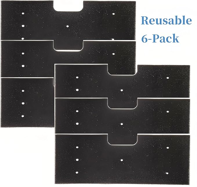 WH01X35719 Lint Filter For GE Profile Washer Dryer Combo,6-Pack GE Profile Washer Dryer Combo Foam Filter- For Models: PFQ97HSPVDS