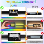 TODOLUZ 2-Pack 24-Inch Outdoor RGB Wall Light Fixture, IP65 Waterproof 16W Dimmable LED Linear Wall Sconce Lighting with Remote Control for Porch Garage Party Gathering