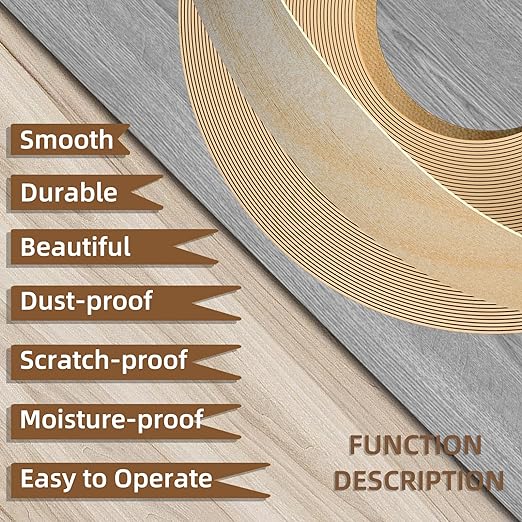 GSCIT Club Birch Wood Veneer, 12 inch x 50ft Wood Edge Banding Pre-glued Flexible, Birch Veneer Tape Banding for Cabinet Repair Furniture