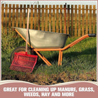 Lasnten Manure Fork Replacement Head, 18 Tines Pitchfork Head with Screws and Nuts, Horse Manure Rake for Picking up Grass and Hay(Red,2 Pcs)