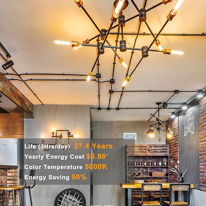 11.8IN 1000LM 2700K Soft White Light Bulbs E26 Base, T10 T9 Edison Bulbs Dimmable 8W, AC 120V 100 Watt Equal Filament Bulb, Vintage Clear Glass Long Tubular LED Bulb, UL Listed - 4Pack