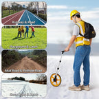 12 Inch Measuring Wheel in Feet Advanced LED Backlight Display Rolling Digital Measuring Wheel for Construction Measure Wheel with Tape Measure and Canvas Carrying Bag, Up to 9999Ft