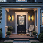 Large Motion Sensor Outdoor Lighting-20in Dusk to Dawn Modern Waterproof Sconce Wall Mounted E26 Black Porch Lights Exterior Lighting Fixture for Coach Doorway Patio