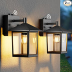 zemty Dusk to Dawn Outdoor Lighting Fixtures Wall Mount, Matte Black Outdoor Porch Lights with E26 Socket, Waterproof Exterior Wall Sconce for House, Doorway, Garage 2Pack (Bulb Not Include)