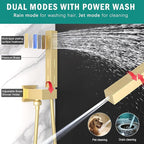 Enga Dual Shower Head Shower System with Body Jets, Wall Mount 10+6" Dual Rain Shower Head with 2 in 1 Handheld Spray for Two People, Shower Faucet Set with Valve Kit, Brushed Gold